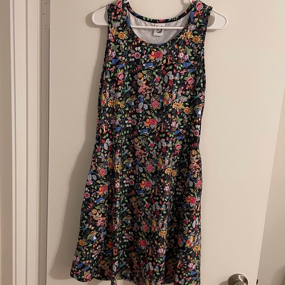 Disney Dress Midi fun character print on black large